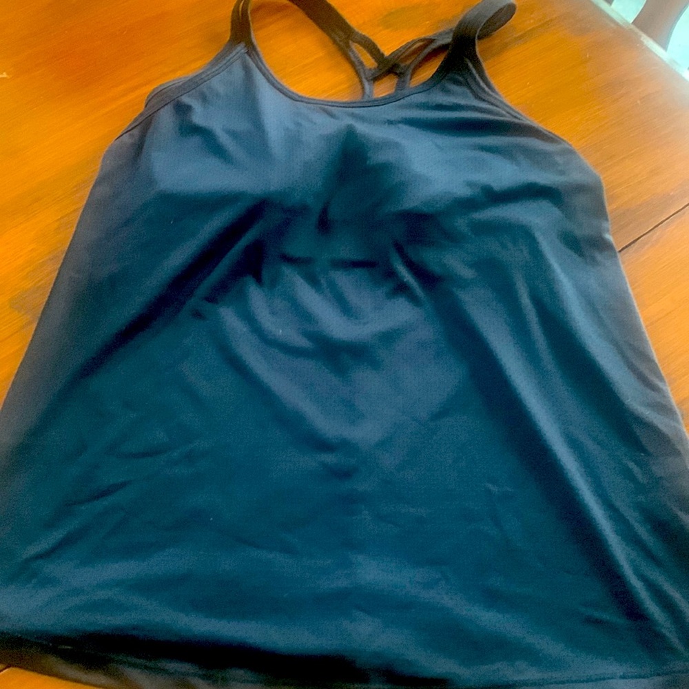 Calia black workout tank with built in bra